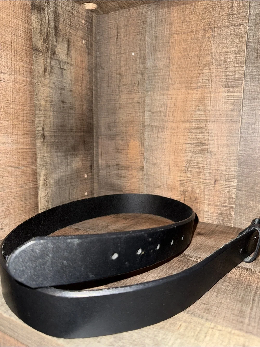 TONY LAMA Classic Black Leather Belt with Silver Buckle-size 36
